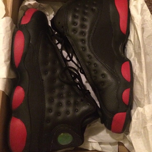 Jordan 13s black and gym red