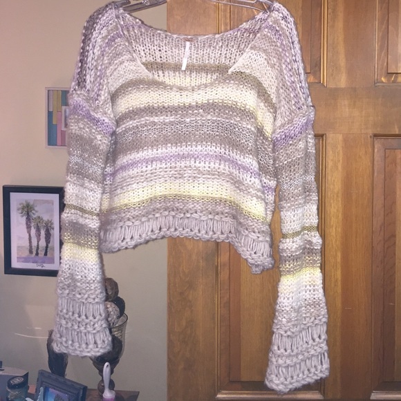 Cropped Free People knit sweater