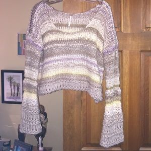 Cropped Free People knit sweater