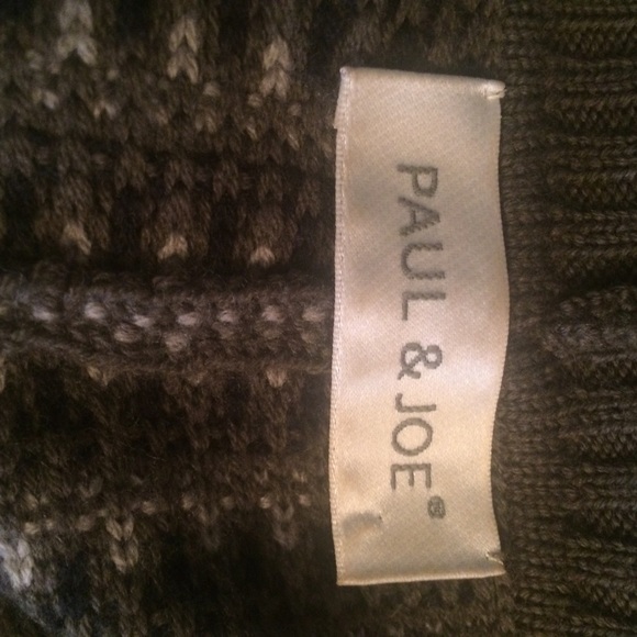 Paul & Joe gray striped knit long cardigan sweater