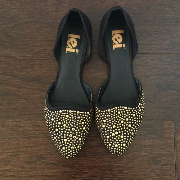 Black studded flats.