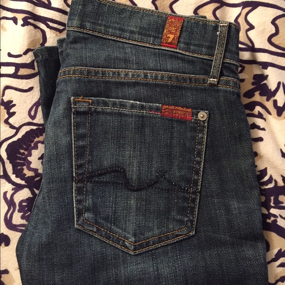 7 for all mankind dark wash straight leg jeans