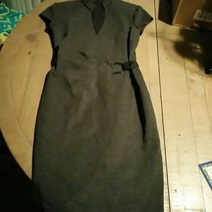 Cache Dresses - Dk Heather grey Cache faux wrap dress zipper back Cache Dresses - Dk Heather grey Cache faux wrap dress zipper back