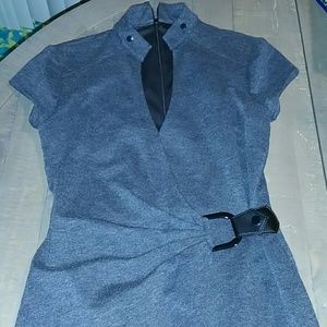 Cache Dresses - Dk Heather grey Cache faux wrap dress zipper back Cache Dresses - Dk Heather grey Cache faux wrap dress zipper back