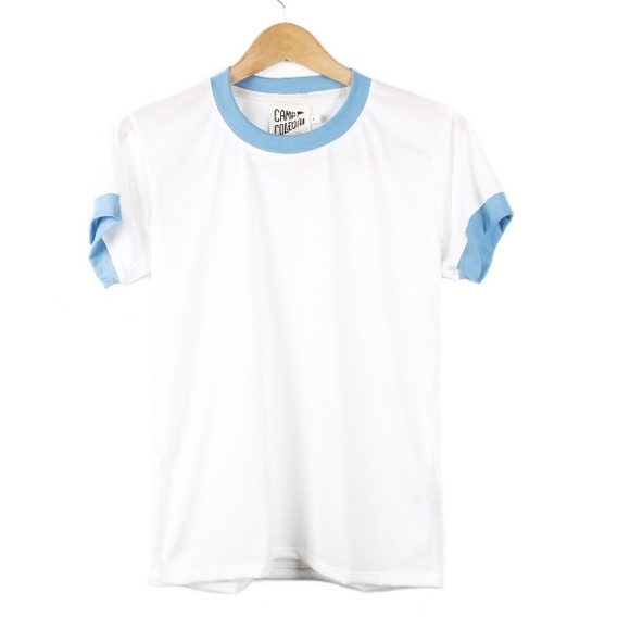 Blue and white ringer tee clearance