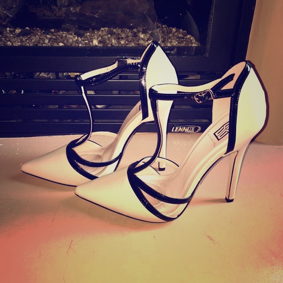 Nude and black stilettos