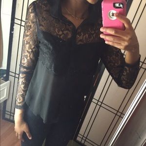 Sexy long sleeve lace shirt