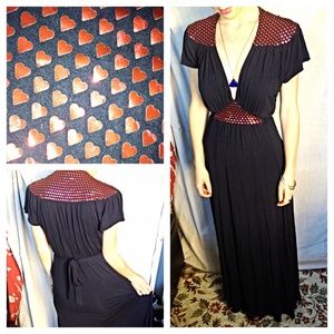 Eva Franco Heart Print Maxi Dress ModCloth