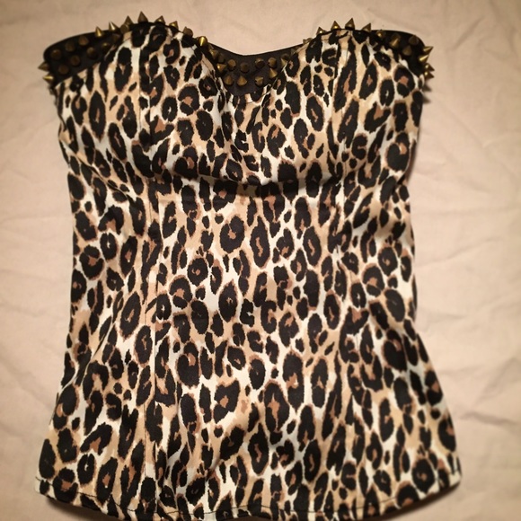⚡️Bundled⚡️Gold Spike Leopard and Black Corset
