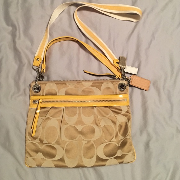 NEW Coach gold cross body bag / purse