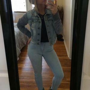 Fall Blue Jean Jacket with Hoodie.
