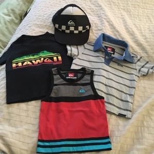 Baby Infant Boy Quiksilver Shirts &Hat Sz 6-9m