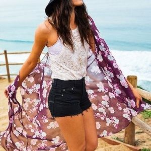 💜 Purple Flowery Kimono