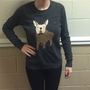 J. Crew wool French bulldog sweater