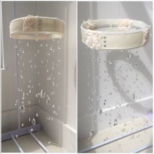 Beautiful Soft Burlap Baby Mobile With Crystals