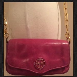 Tory Burch Magenta Mini Chain Strap Cross Body Bag