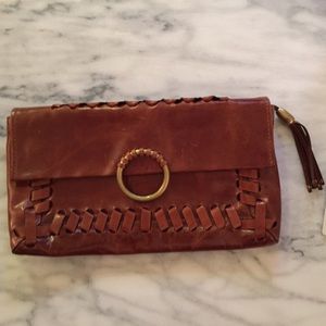 Frye Cognac Leather Clutch