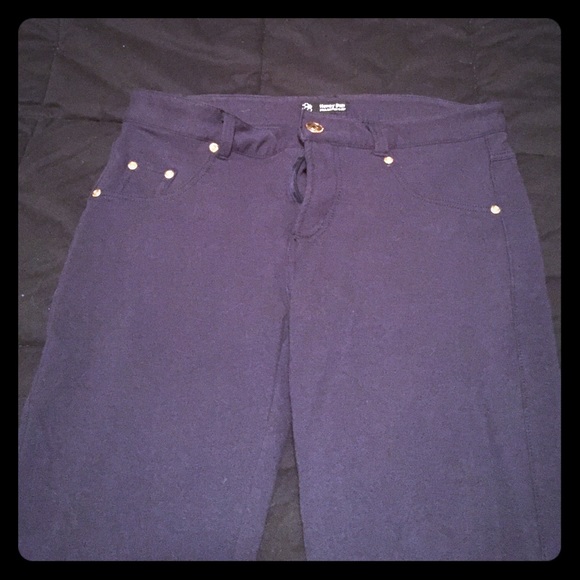 Navy blue cotton stretch jeggings