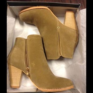 Faux suede ankle booties