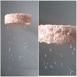 Nude Rose raised Chiffon Baby Mobile with Crystals