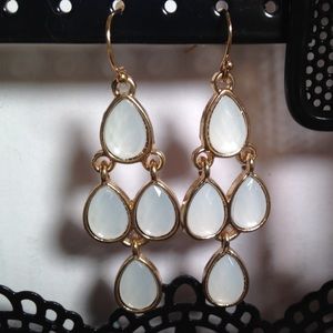White Drop Earrings