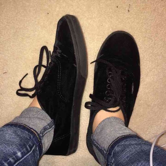 Black velvet vans