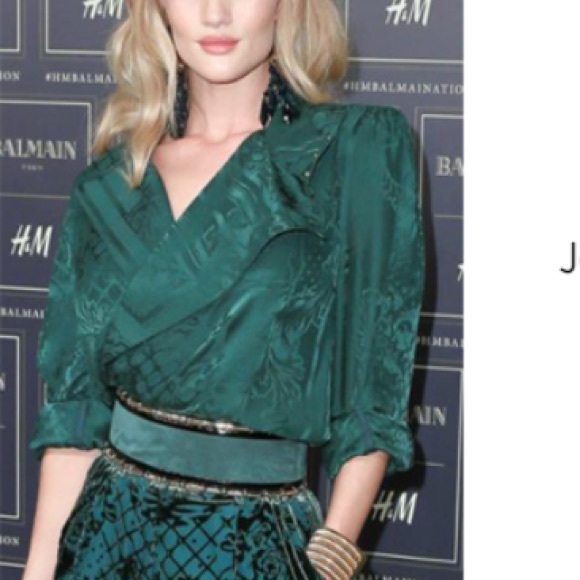 Balmain hxm silk green blouse