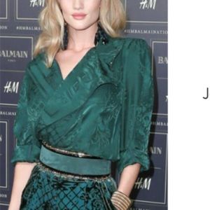Balmain hxm silk green blouse