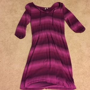 Old navy purple striped 3/4 sleeve dress