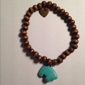Bracelet with Wooden Beads and Charm