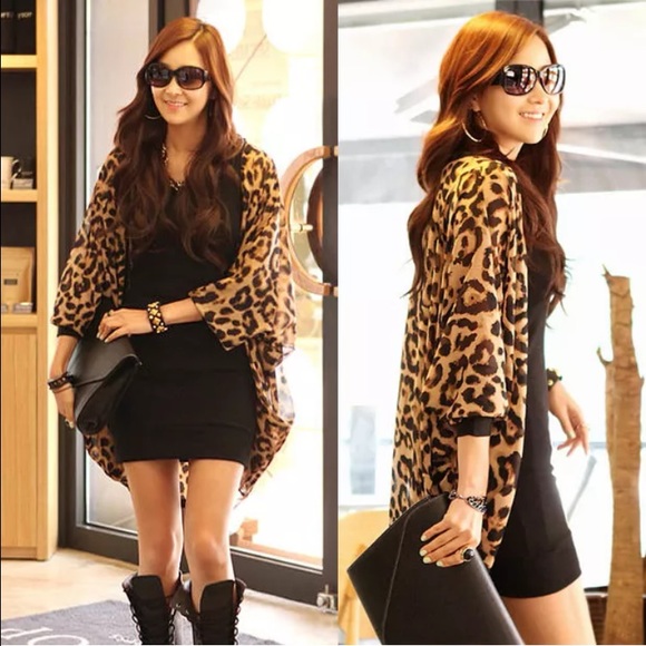 Leopard batwing cape