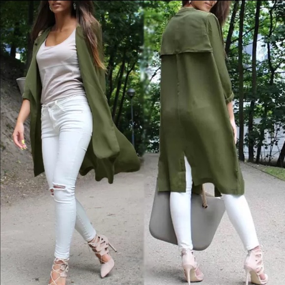 Green blouse cover up