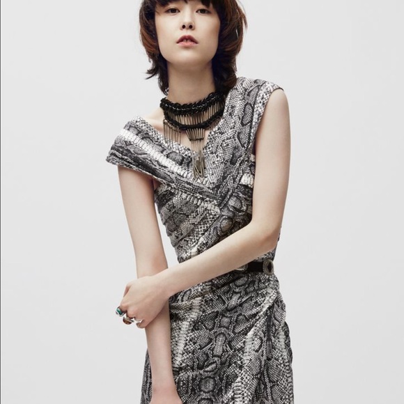 The Kooples Dresses & Skirts - The Kooples Python print halter dresss SZ 4 NWT