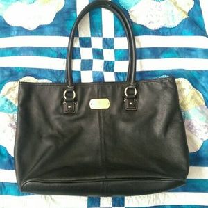 Tommy Hilfiger black leather tote VGUC