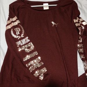 VS PINK sparkly maroon long sleeve 💎