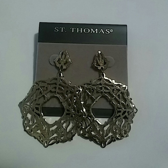 St. Thomas Jewelry - New! Goldtone St. Thomas earrings