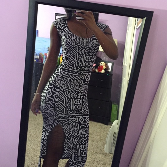 Black and white tribal pattern dress