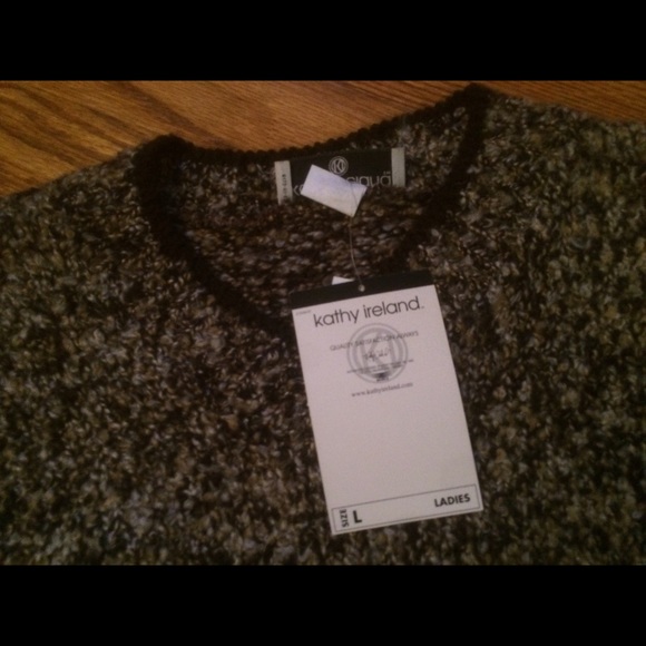 〽️BNWT V-Neck Sweater, Multi Colored Brown - Picture 2 of 2