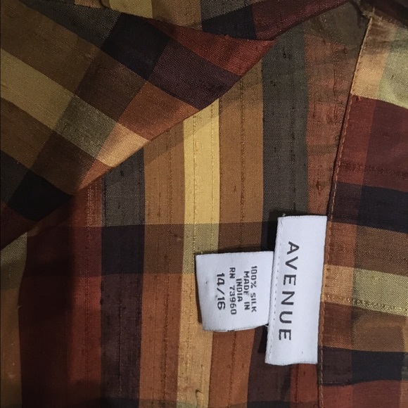 Brown and gold plaid shirt - Picture 2 of 2
