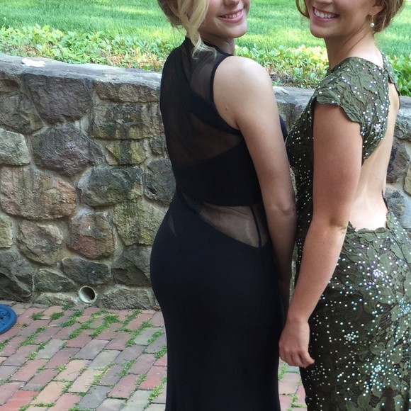 Black Meeh Cutout Prom Dress - Picture 2 of 4