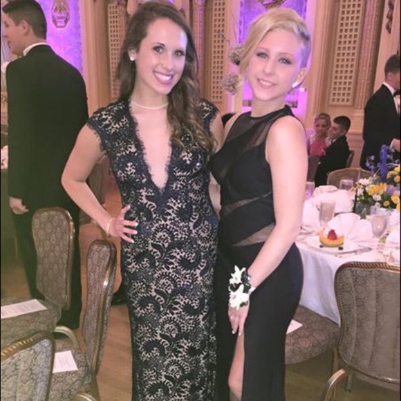 Black Meeh Cutout Prom Dress - Picture 4 of 4