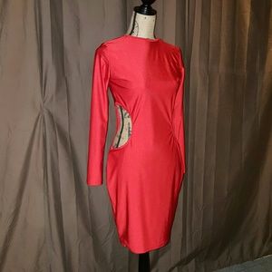 Long Sleeve Side Cut Out Party Dress