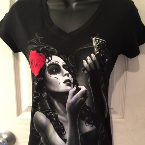 ❌SOLD❌BUNDLE - 2 Day of the Dead V-neck Shirts