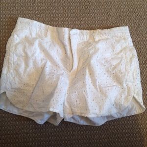 White Madewell lace shorts