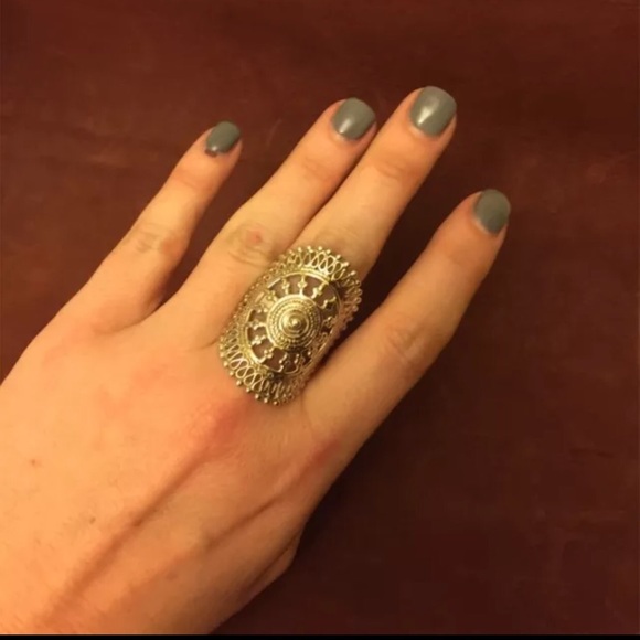 Boho sterling silver ring . Size 8