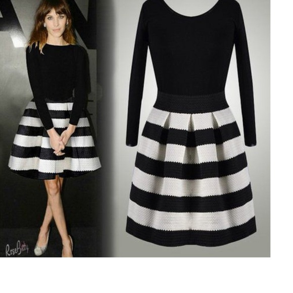 Dresses & Skirts - New! Black and white stitching dress