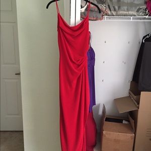 Long red gown