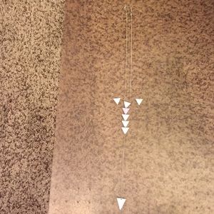 Silver triangles necklace and earring set