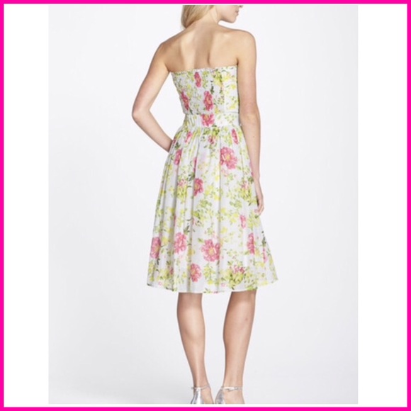Floral Print Strapless Dress - Picture 3 of 4