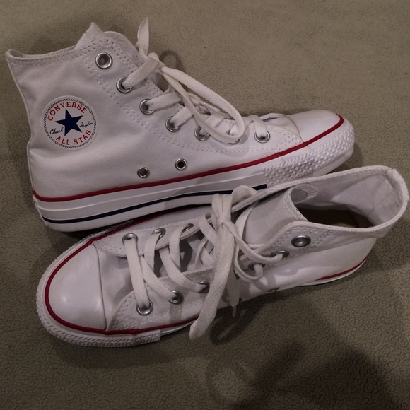 White high top converse shoes